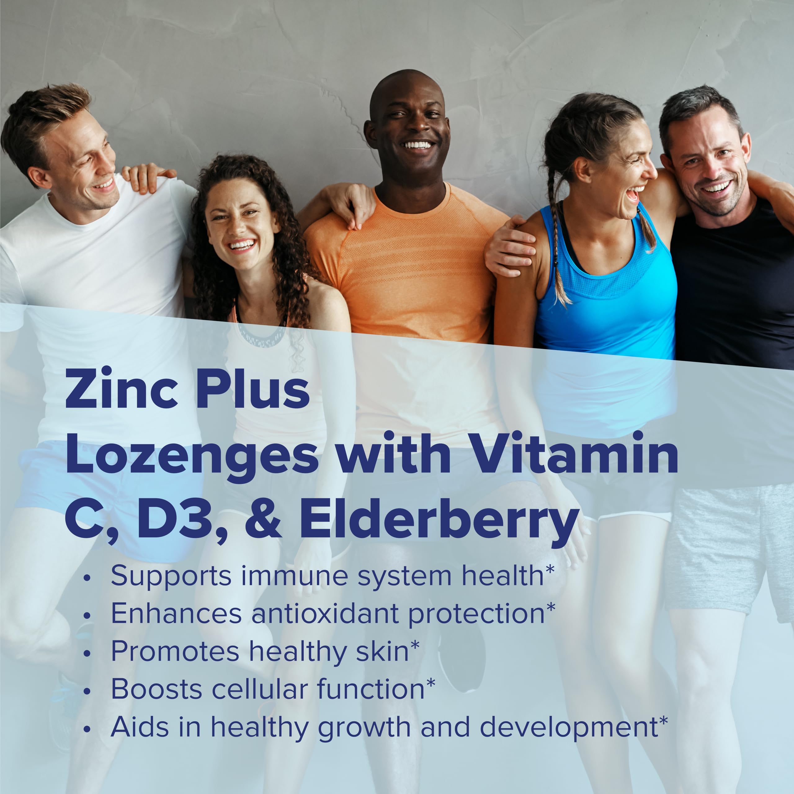 Zinc Plus de Superior Source con zinc, vitamina C, vitamina D3 y saúco.