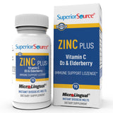 Zinc Plus de Superior Source tableta disolviéndose bajo la lengua para absorción rápida.