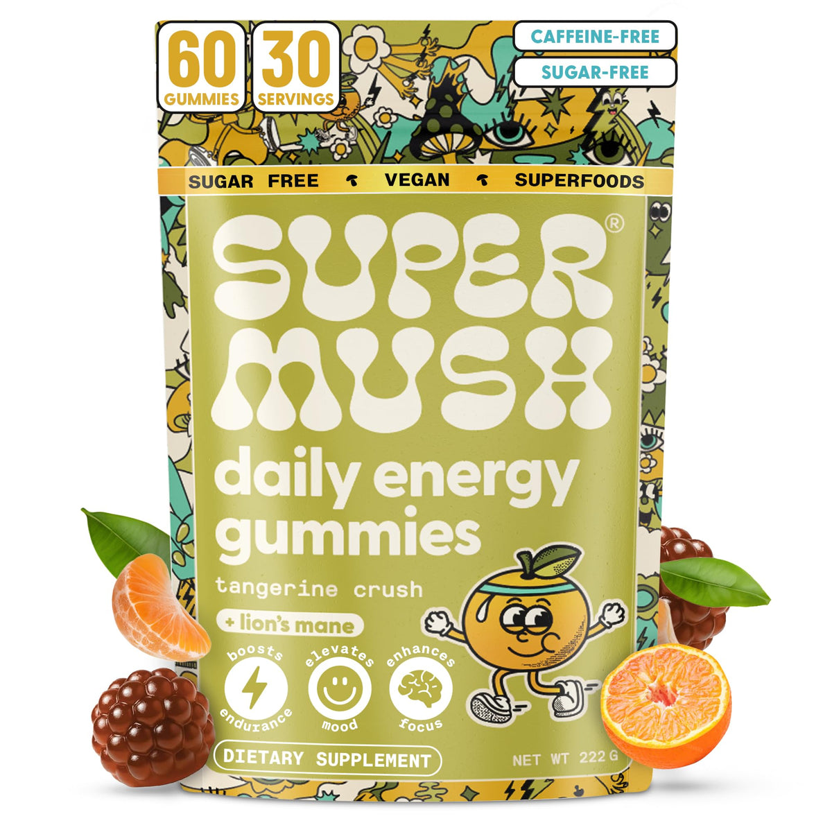 Gomitas SuperMush Energía en envase para foco y claridad.