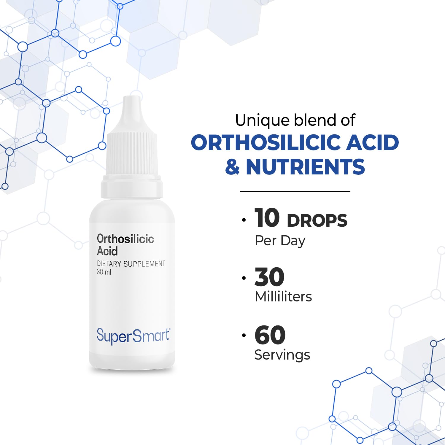 Supersmart Ácido Ortosilícico: ingredientes clave para una fórmula avanzada.