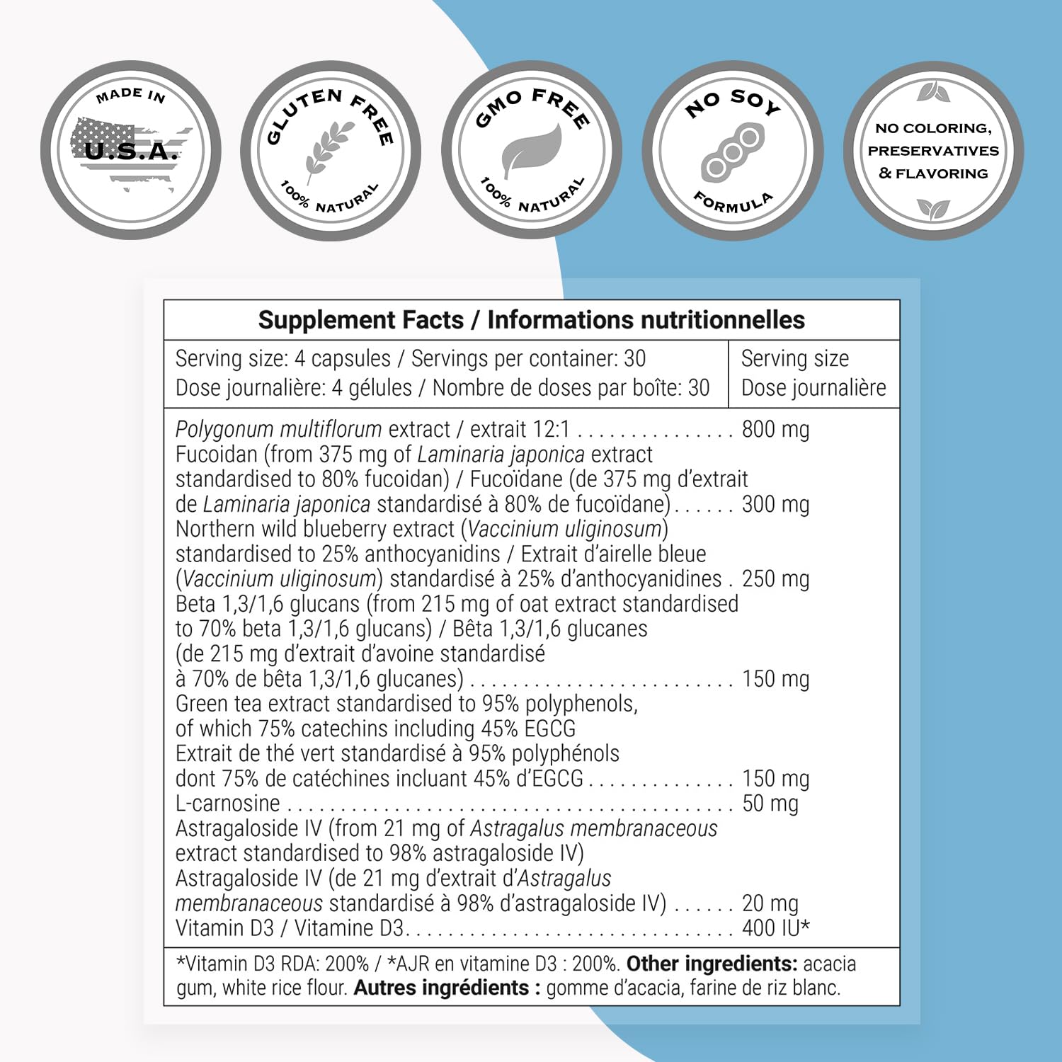 Supersmart Activador de Células Madre, astragaloside IV para soporte diario.
