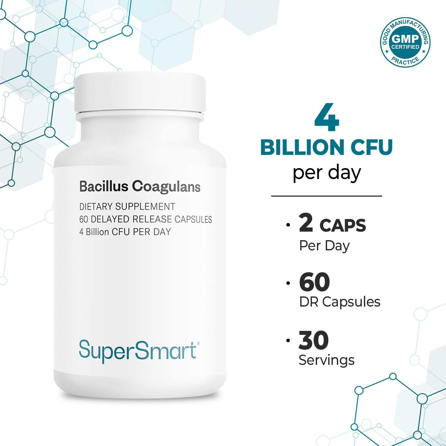 Tecnología de liberación retardada en cápsulas de Supersmart Bacillus Coagulans