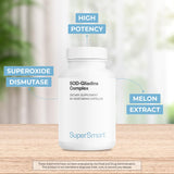 Botella de Supersmart SOD-Gliadins Complex con cápsulas listas para la toma diaria.