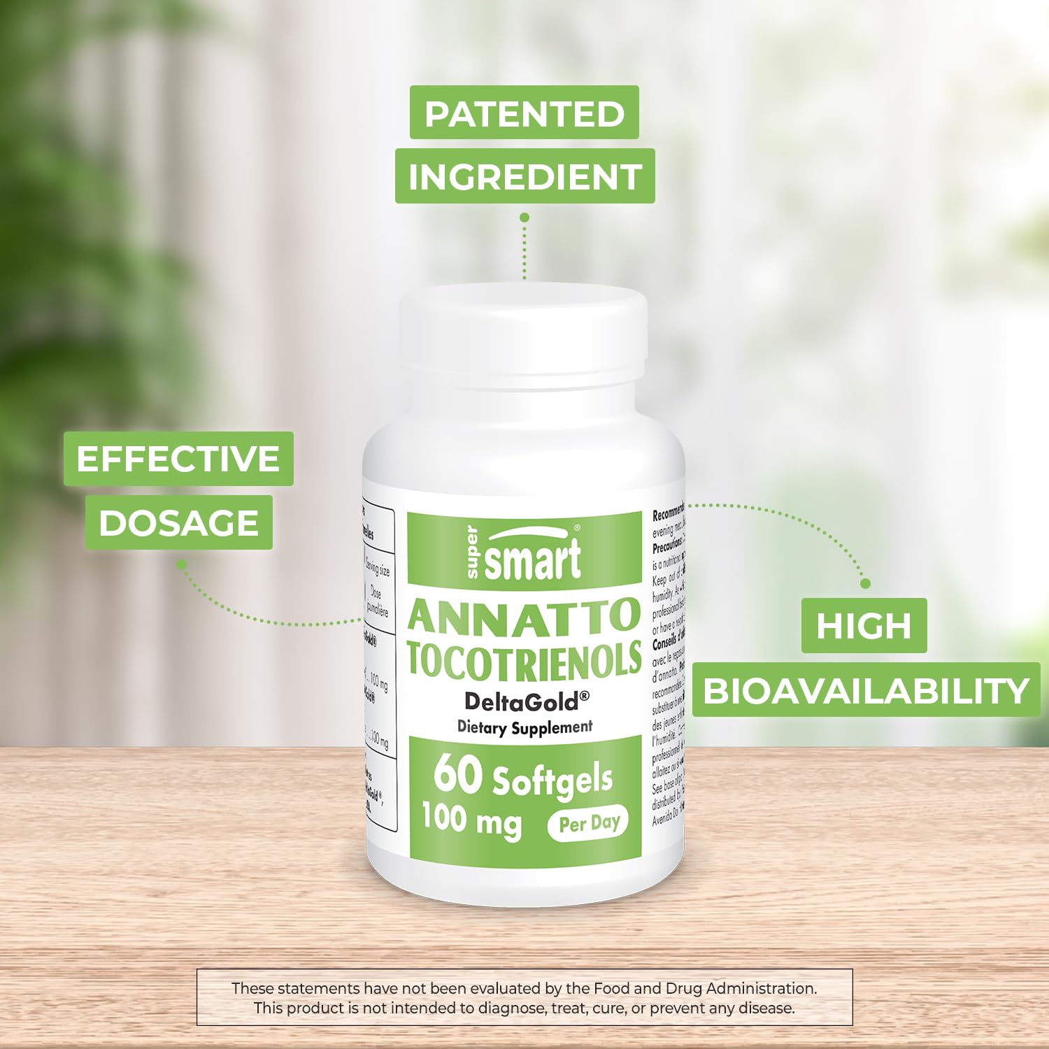 Cápsulas de tocotrienoles Supersmart para apoyo antioxidante