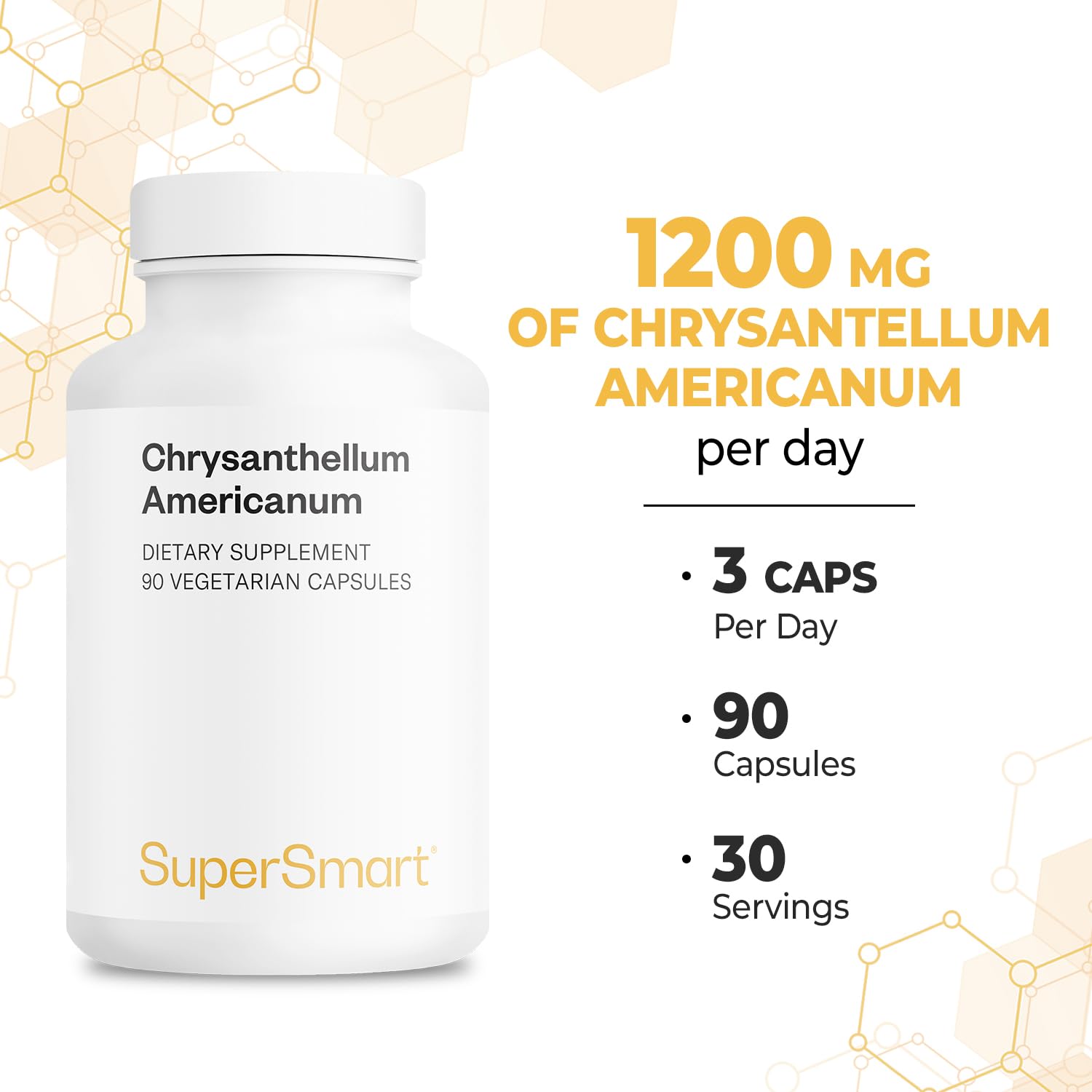 Supersmart Chrysantellum Americanum empaque que destaca no transgénico