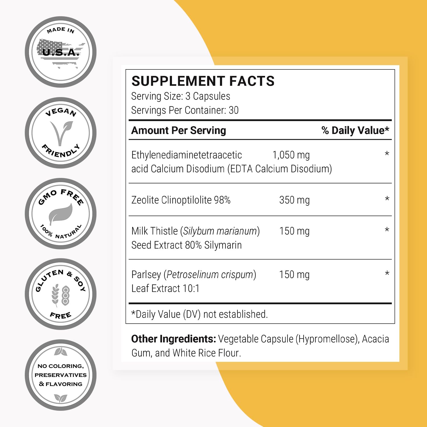 Etiqueta de Supersmart EDTA Zeolita 98% – información clara del producto