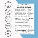 Supersmart EGCG dosis diaria de 2 cápsulas para consumo práctico.