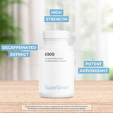 Supersmart EGCG etiqueta del producto resalta contenido de 70% EGCG.