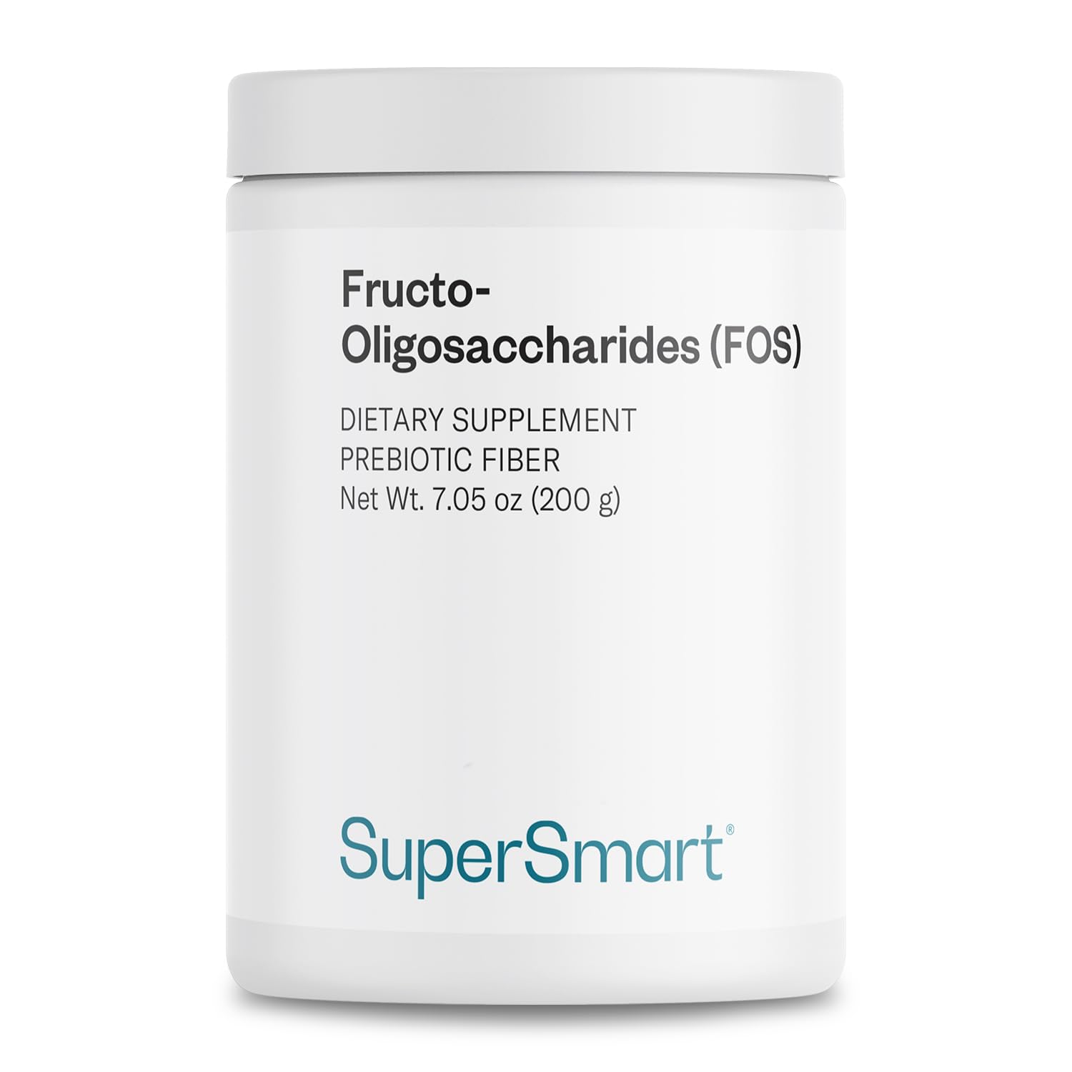 Supersmart Fructo Oligosacáridos en envase de 200 g para prebióticos.