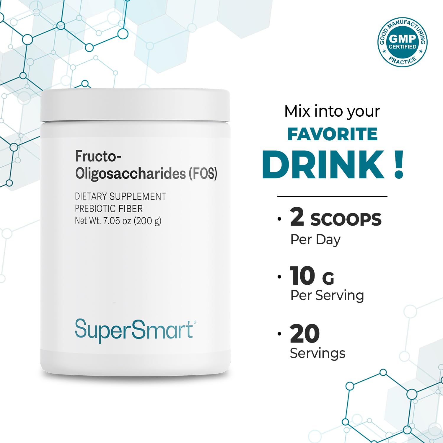 Fructo Oligosacáridos de chicoria en Supersmart, fibra prebiótica natural.