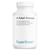 Supersmart H. Pylori Formula, envase frontal con cápsulas vegetarianas y alto contenido probiótico.