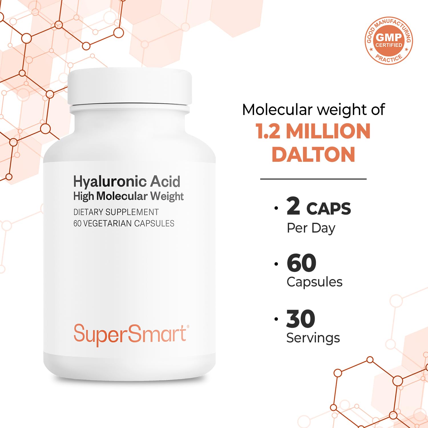 Ingrediente clave: sodio hialuronato de alto peso molecular en Supersmart.