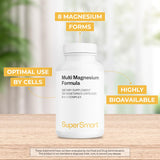 Etiqueta de Supersmart Magnesio Múltiple con información libre de OGM y gluten