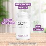 Supersmart Magnolia Bark: etiqueta del producto que destaca honokiol y magnolol.