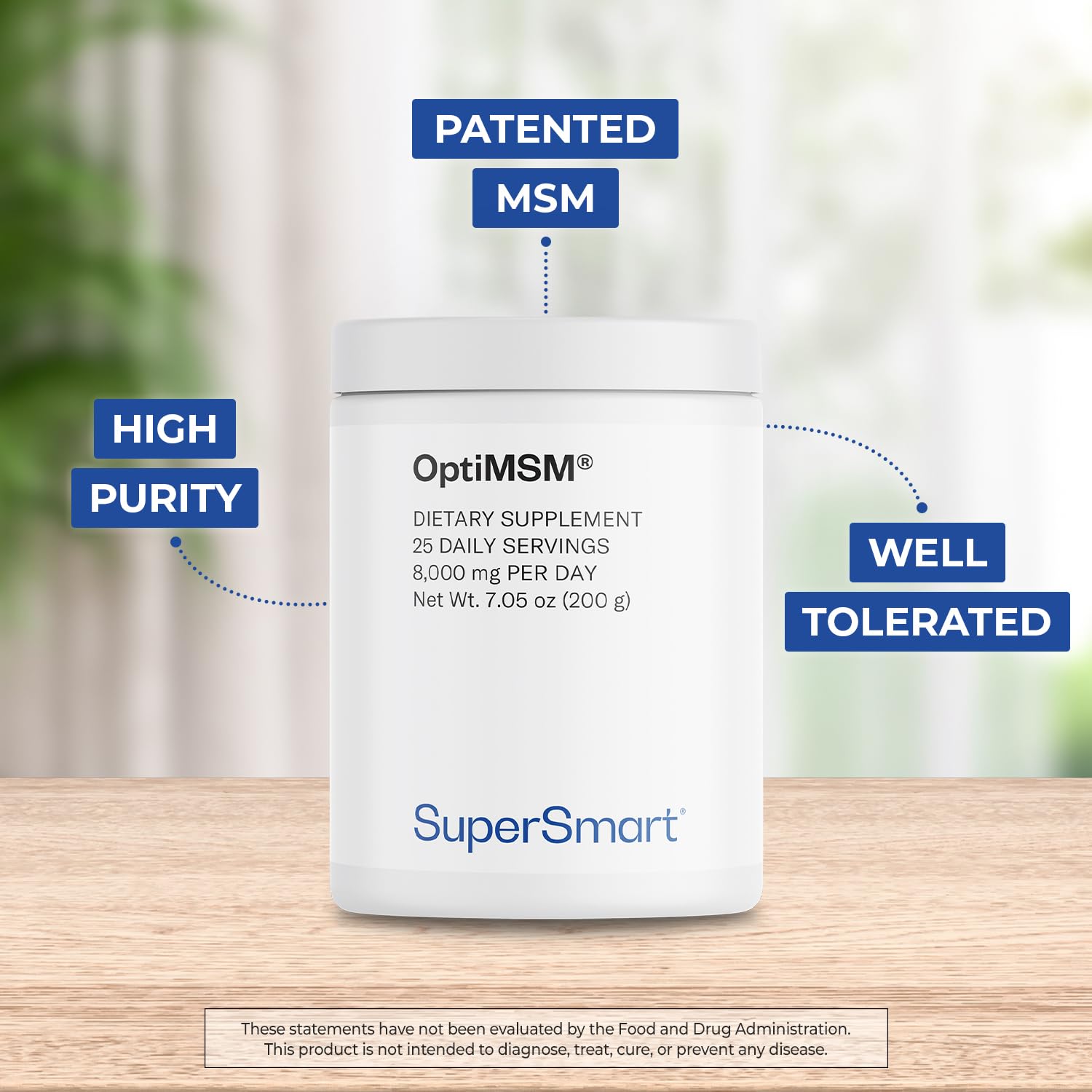 Supersmart OptiMSM cuenco medidor: dosis precisa para mezclar en agua.