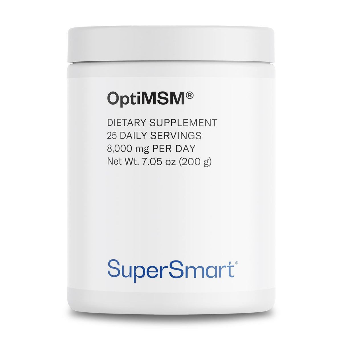 Supersmart OptiMSM polvo: fuente natural de azufre para vitalidad diaria.