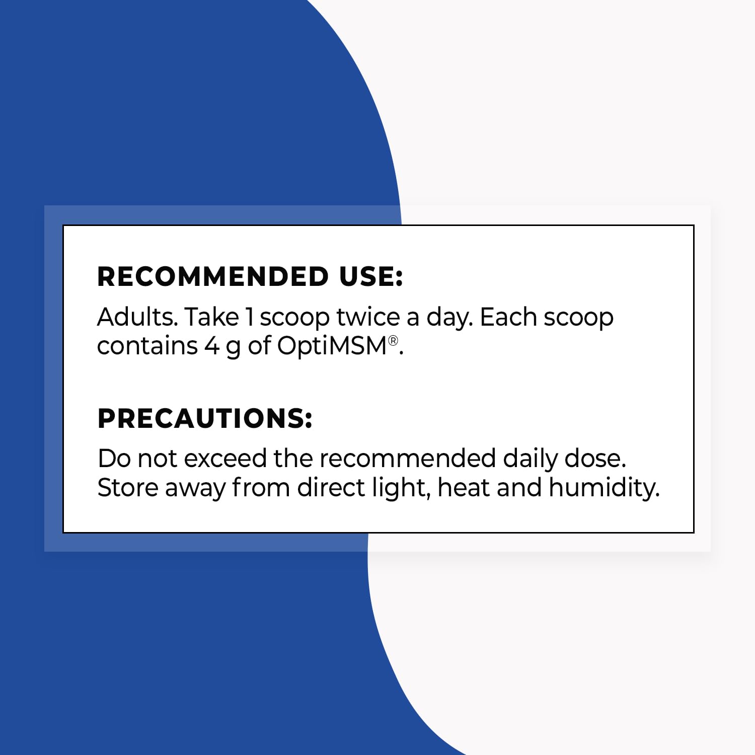 Supersmart OptiMSM vaso de agua: fácil de preparar y beber.