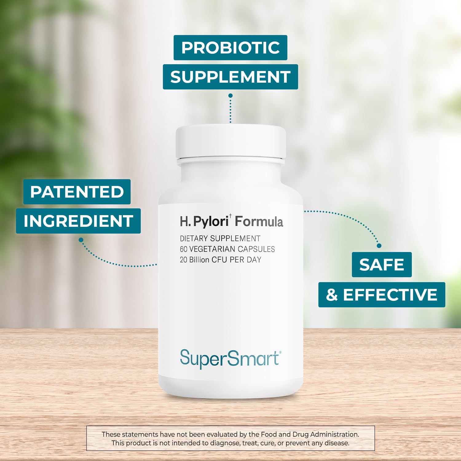 Probiotico DSM17648 de Supersmart, etiqueta con ingredientes naturales y sin OGM.