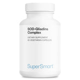 Supersmart SOD-Gliadins Complex, cápsulas vegetarianas para apoyo antioxidante diario.