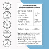 Supersmart Sodio R-Lipoato: ingredientes y pureza de la fórmula.