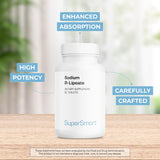 Supersmart Sodio R-Lipoato: tabletas compactas para dosificación diaria.