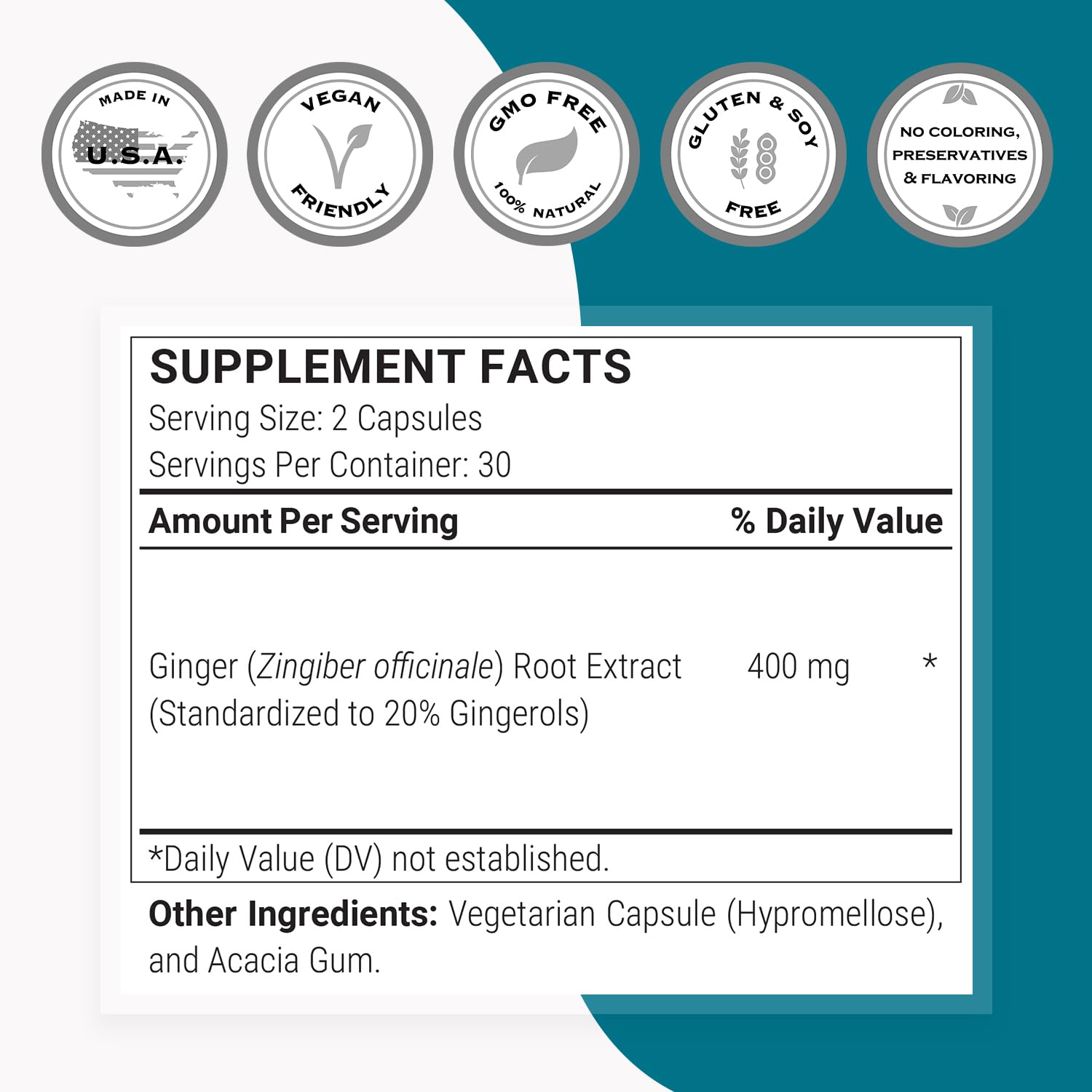 Cápsulas de jengibre de Supersmart para la toma diaria