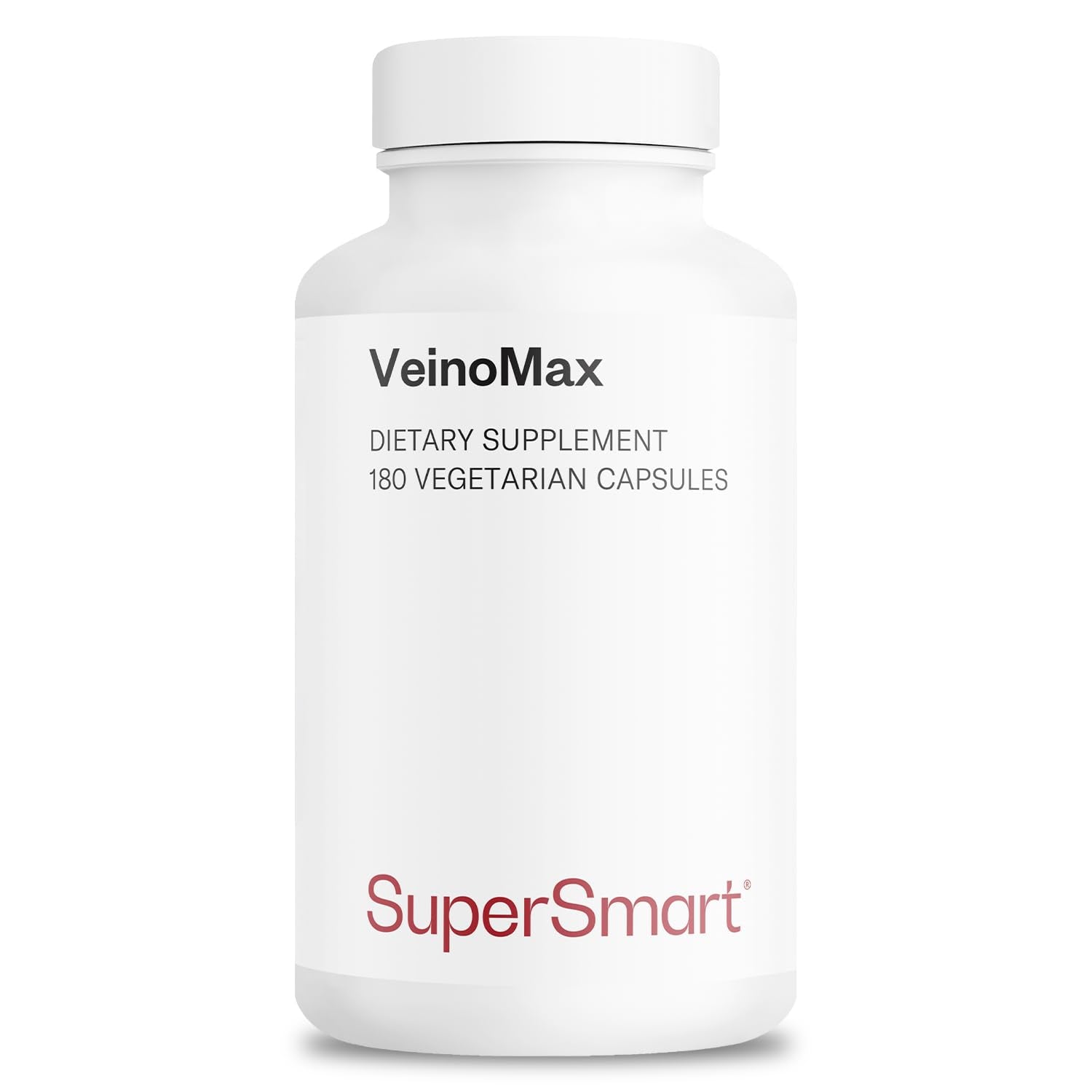 Supersmart VeinoMax: botella de cápsulas vegetales para apoyo a la circulación diaria.