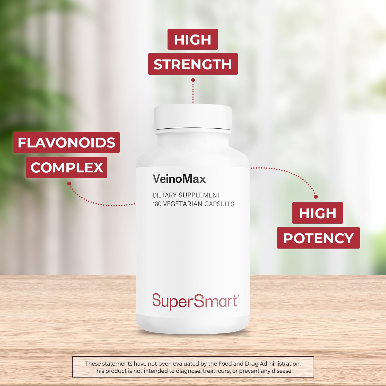 Supersmart VeinoMax muestra diosmina para apoyar la circulación.