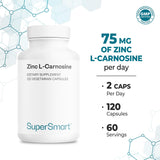 Cápsulas de Supersmart Zinc L-Carnosina sobre mesa, fácil de incorporar a la rutina.