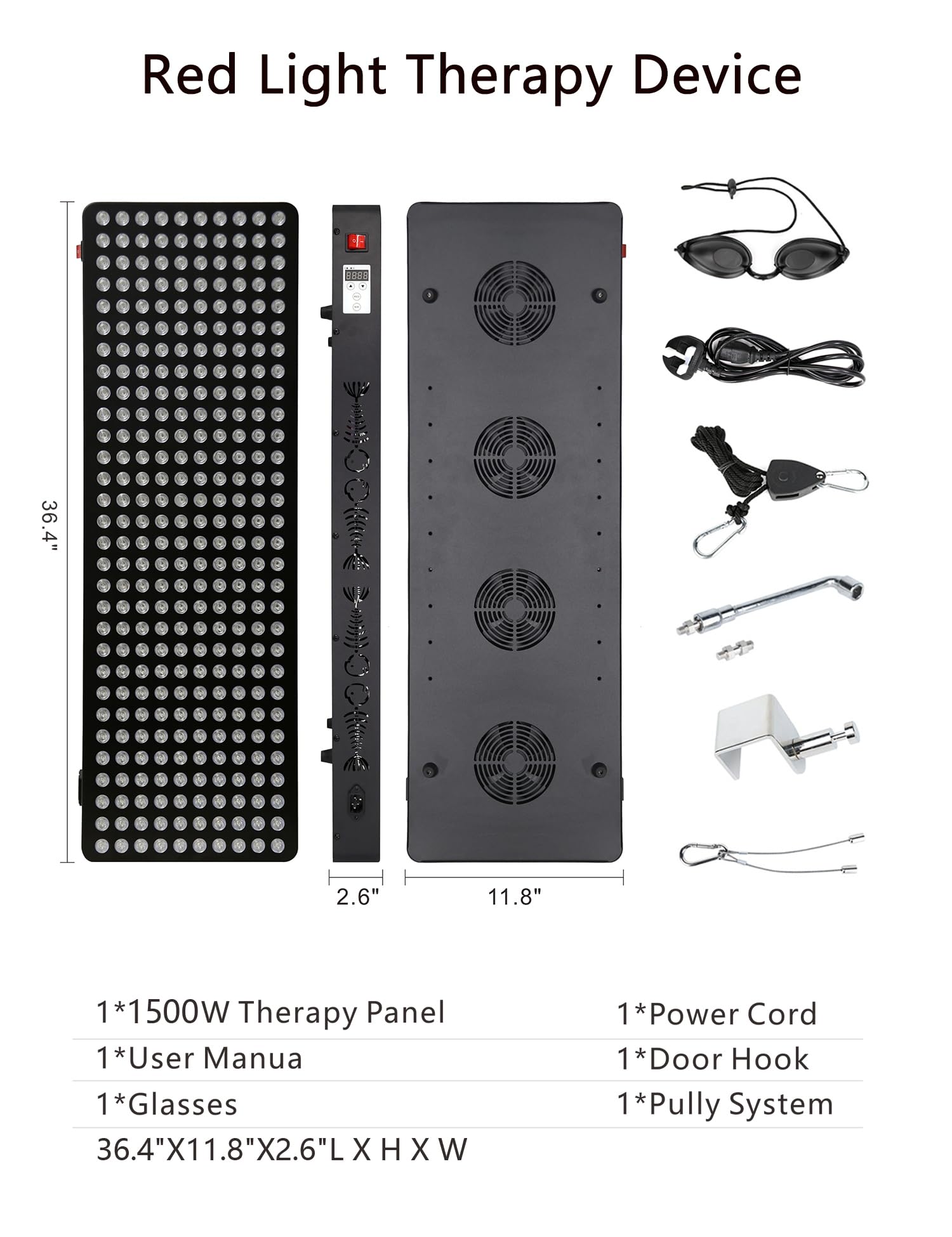 Panel Supersred con ventiladores para enfriamiento durante la sesión.
