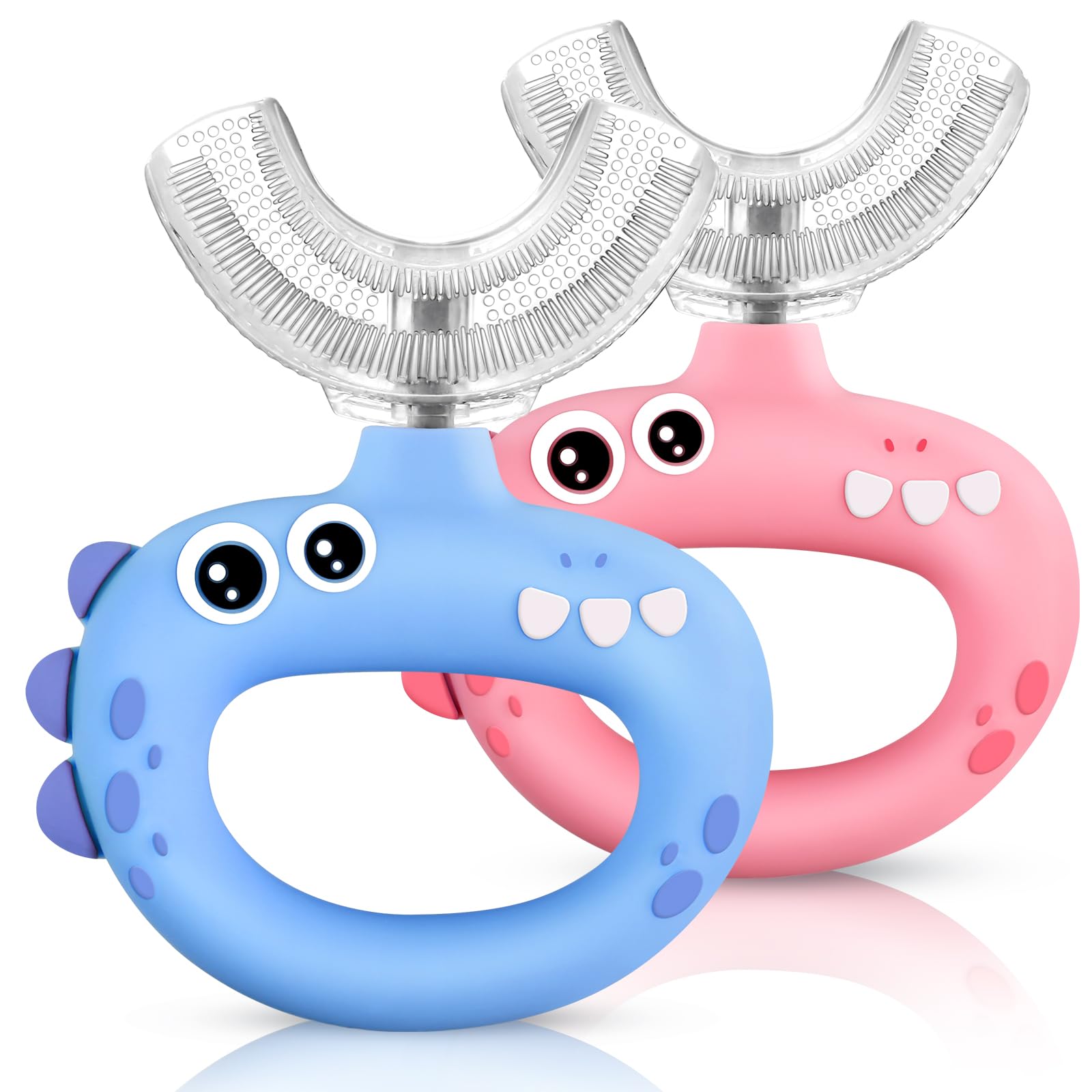 SUPERZZKKE cepillo con dinosaurio para una limpieza 360 completa y divertida.
