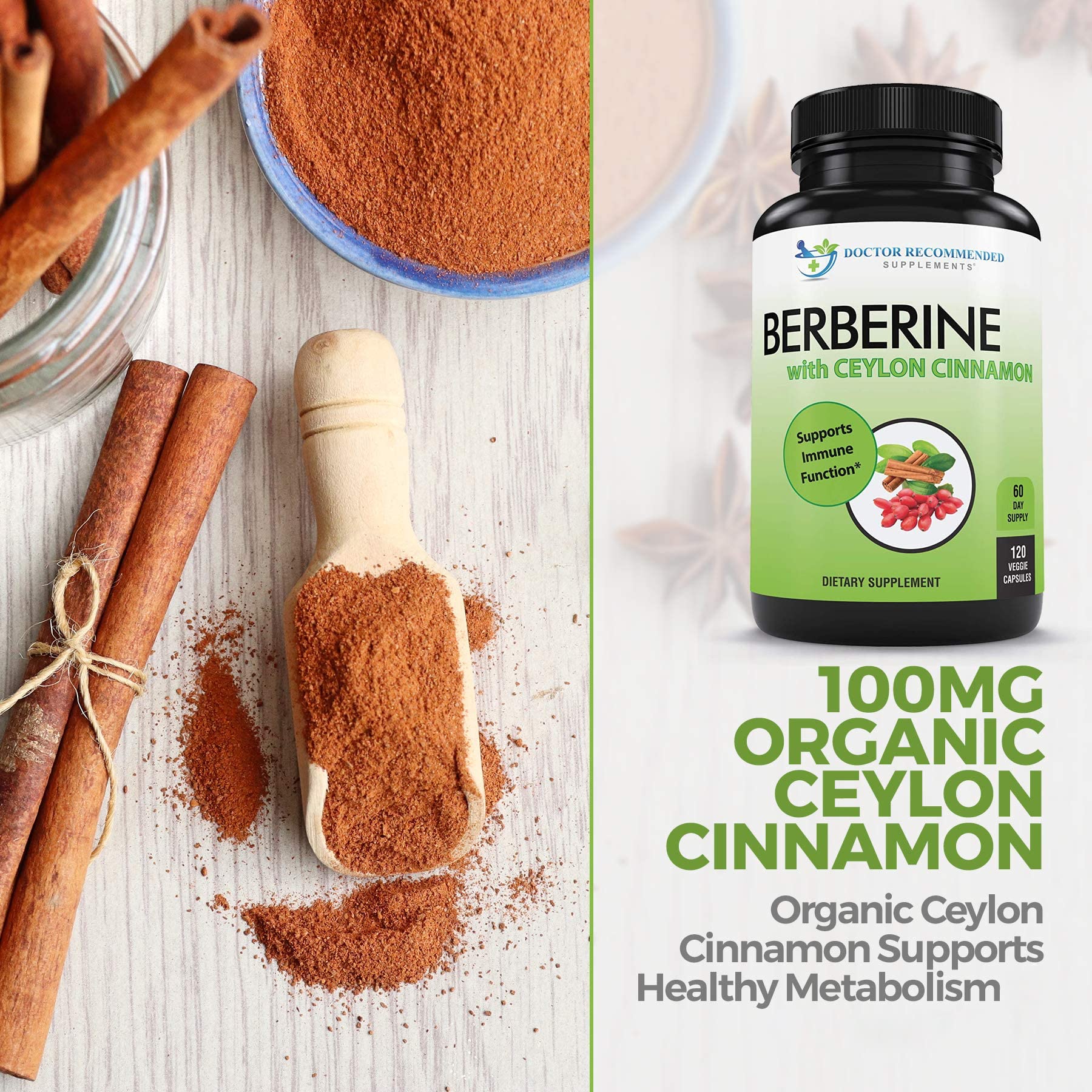 Berberina con canela Ceilán – cápsulas para apoyar el metabolismo saludable