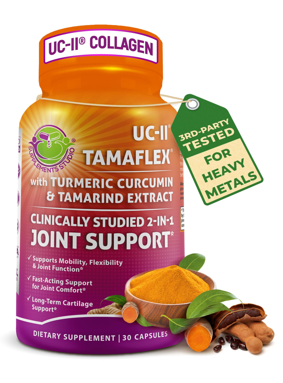 SUPPLEMENTS STUDIO Joint Support: botella con UC-II y TamaFlex para movilidad diaria