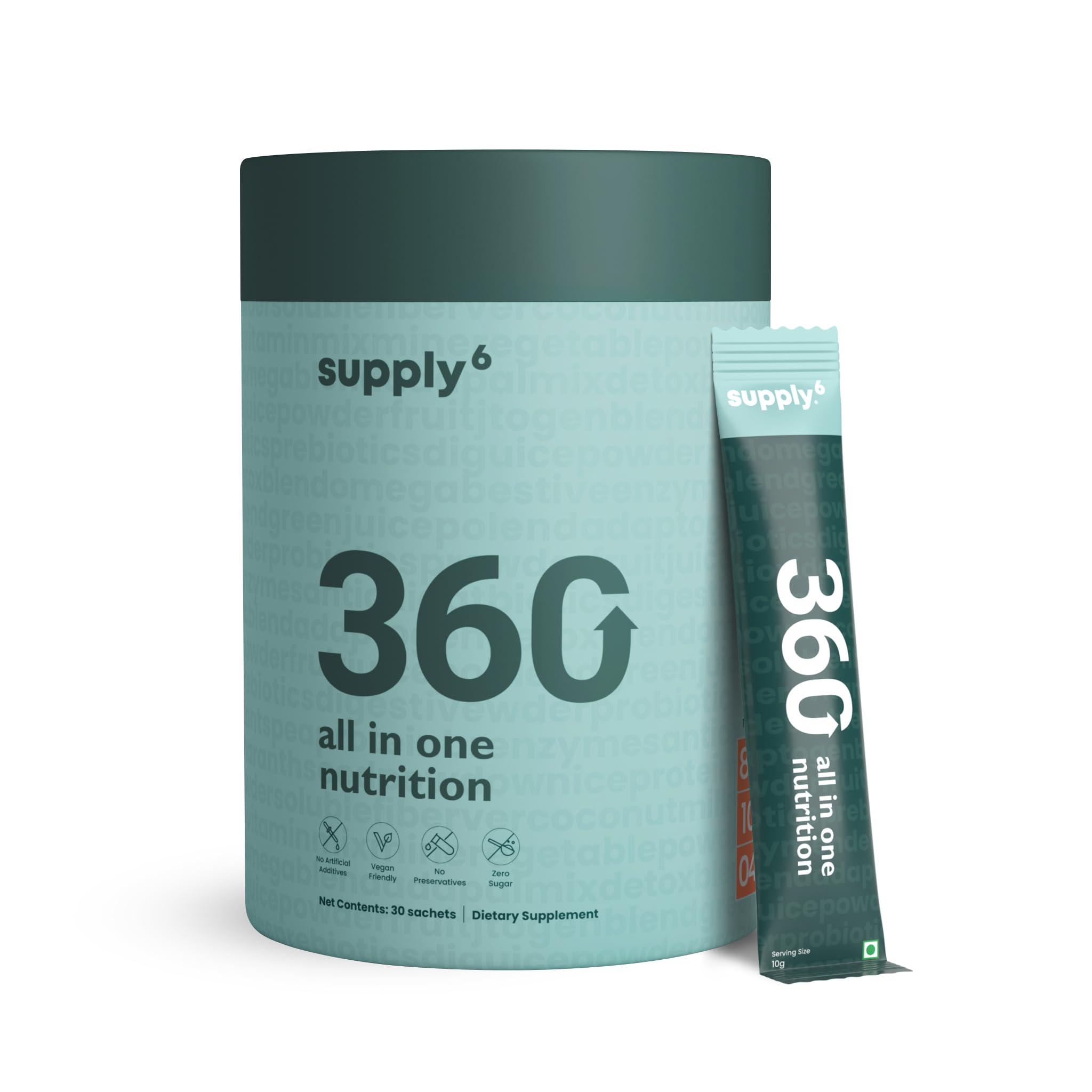 SUPPLY6 360 verdes polvo ingredientes: energía constante gracias a súperalimentos