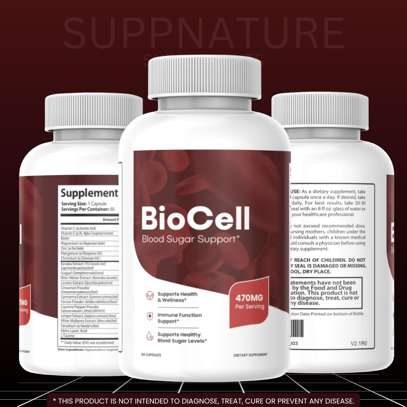 SuppNature Bio Cell Capsules, dosis diaria, formato práctico para la rutina.