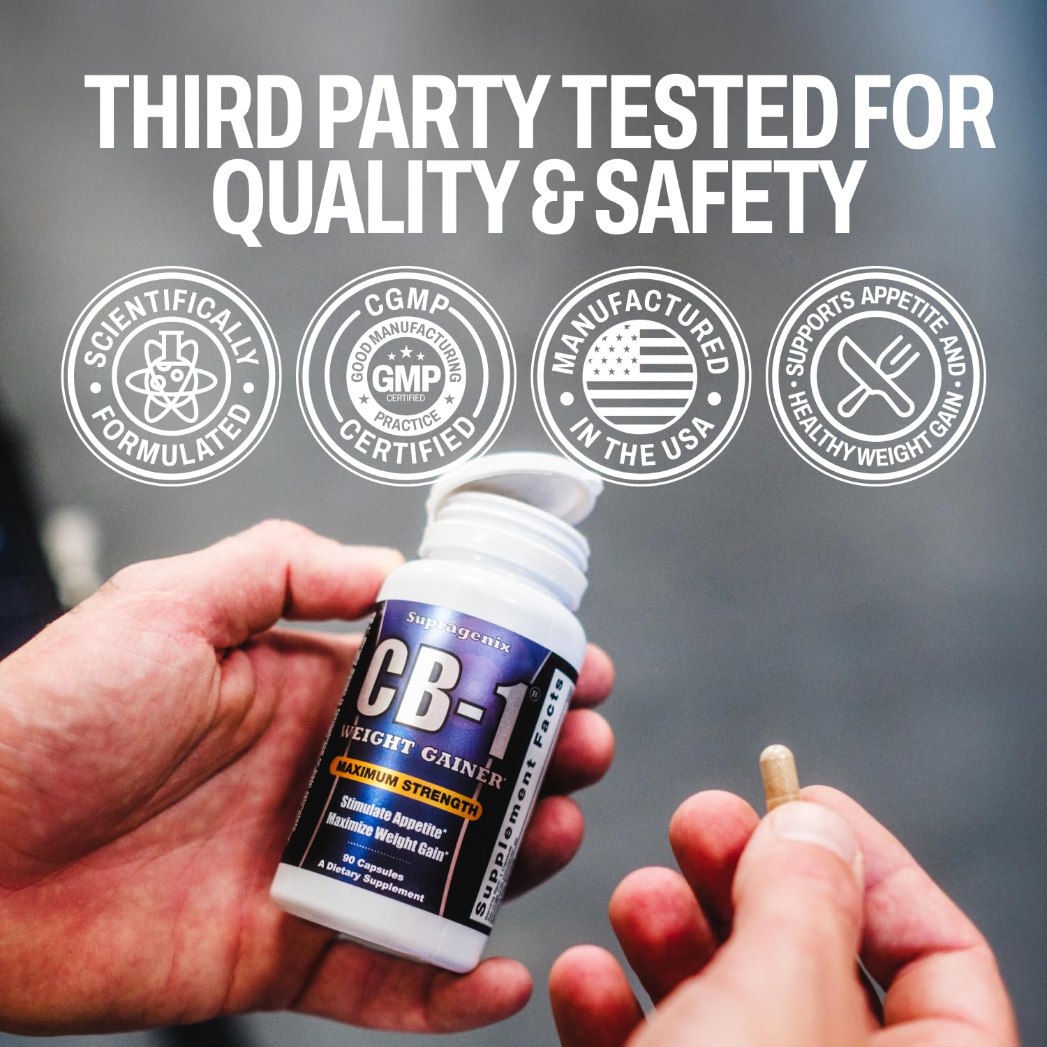 Supragenix CB-1 ingredients label with natural components.