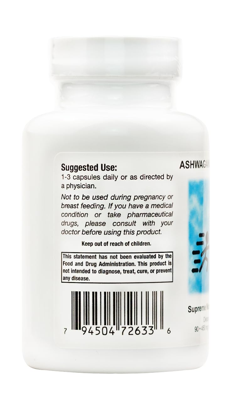 Supreme Nutrition Ashwagandha, botella: presentación clara para identificar el producto.