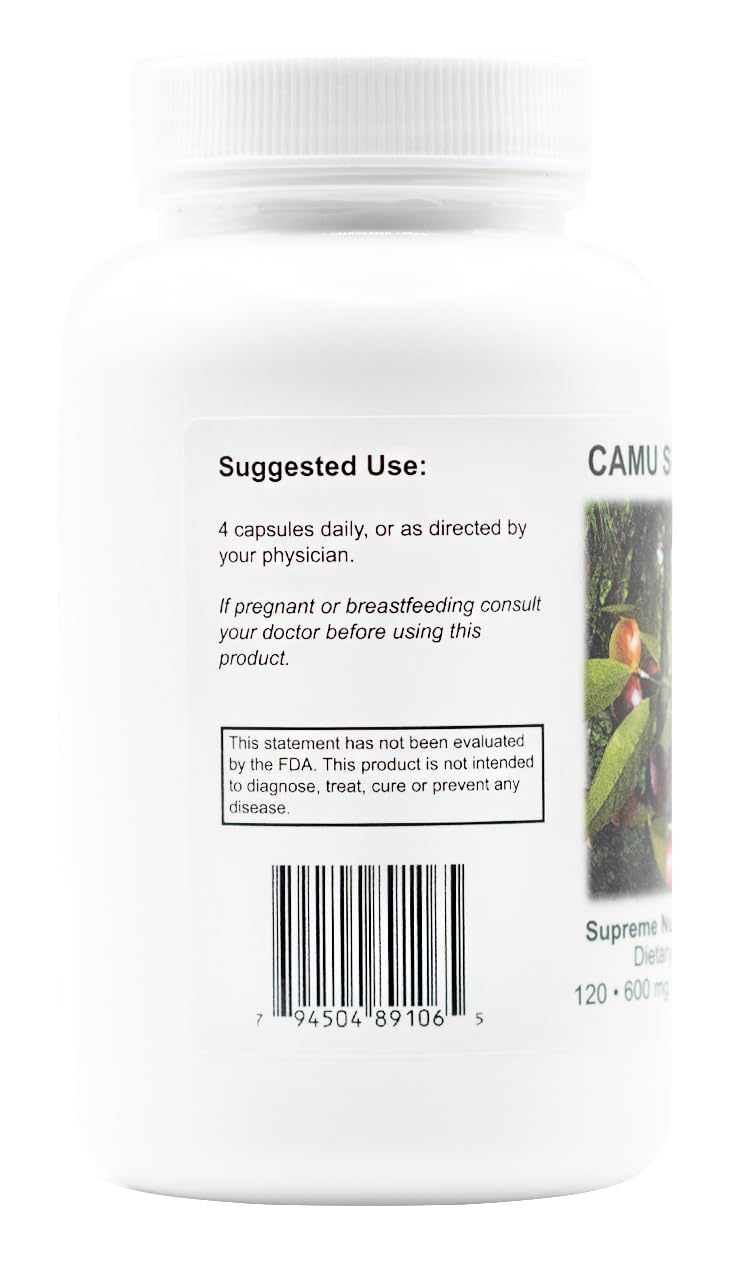 Supreme Nutrition Camu Supreme: etiqueta clara en envase que facilita la dosificación diaria.