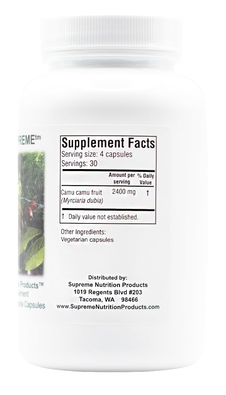 Supreme Nutrition Camu Supreme: tapa segura que protege las cápsulas durante el uso diario.