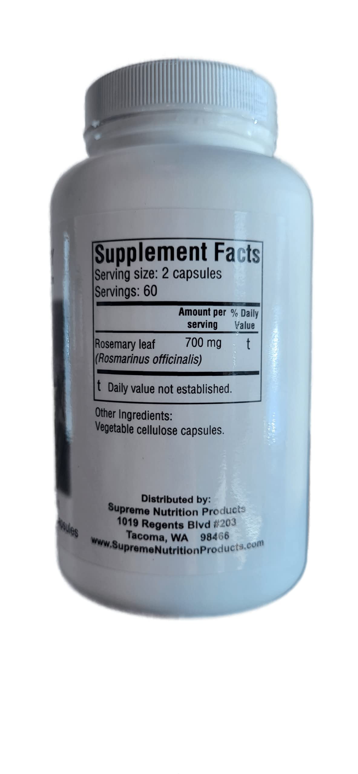 Cápsulas de romero Supreme Nutrition para ritual diario de bienestar y aroma suave.