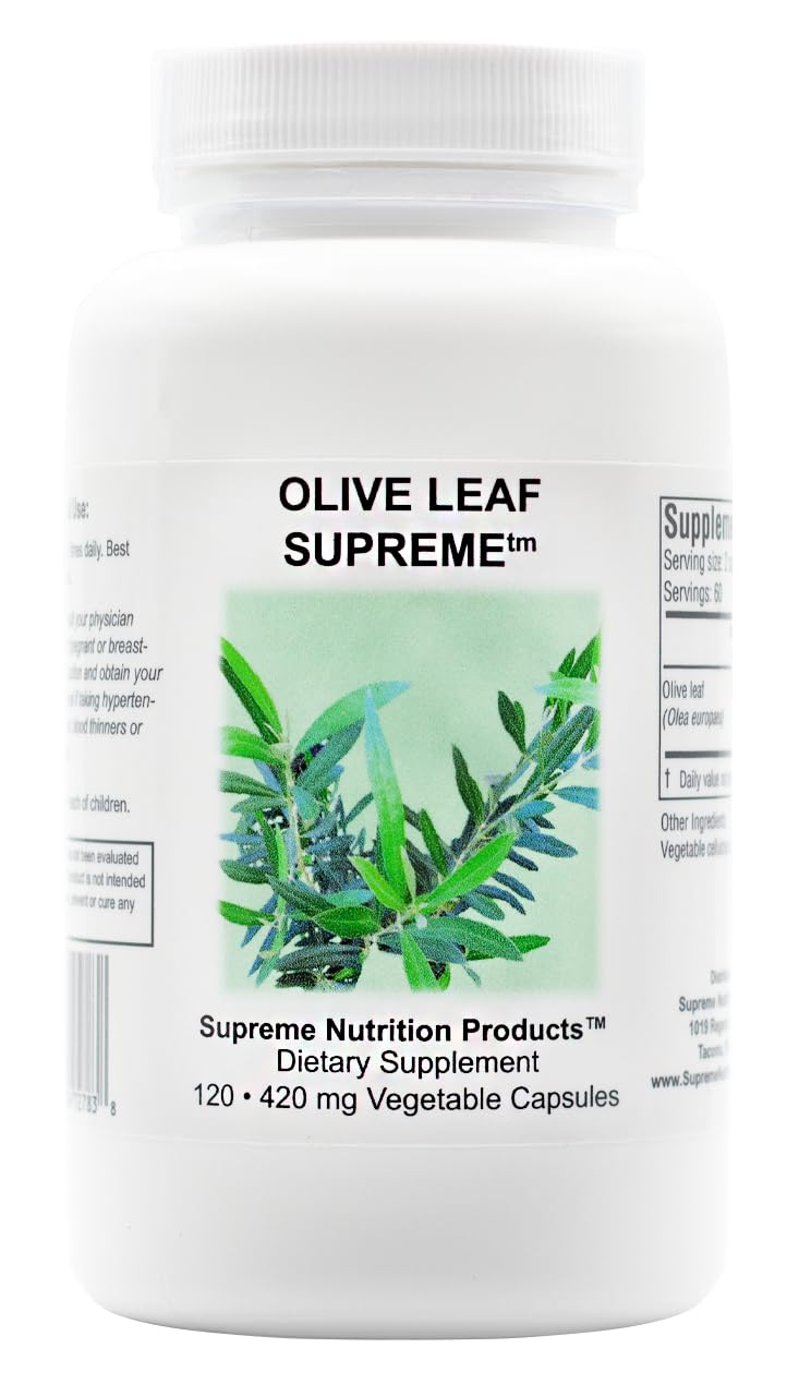 Supreme Nutrition Hojas de Olivo Supreme, cápsulas fáciles de tomar diariamente.