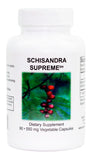 Supreme Nutrition Schisandra Supreme, botella de cápsulas en uso diario para apoyo al bienestar.