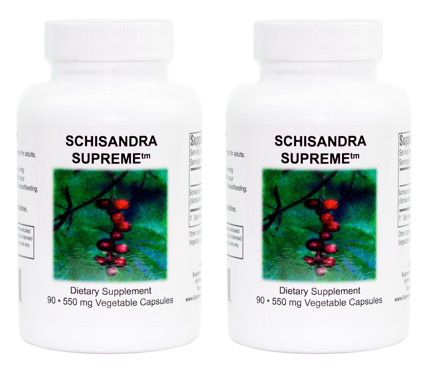 Schisandra Supreme de Supreme Nutrition en botella, fácil de usar a diario.