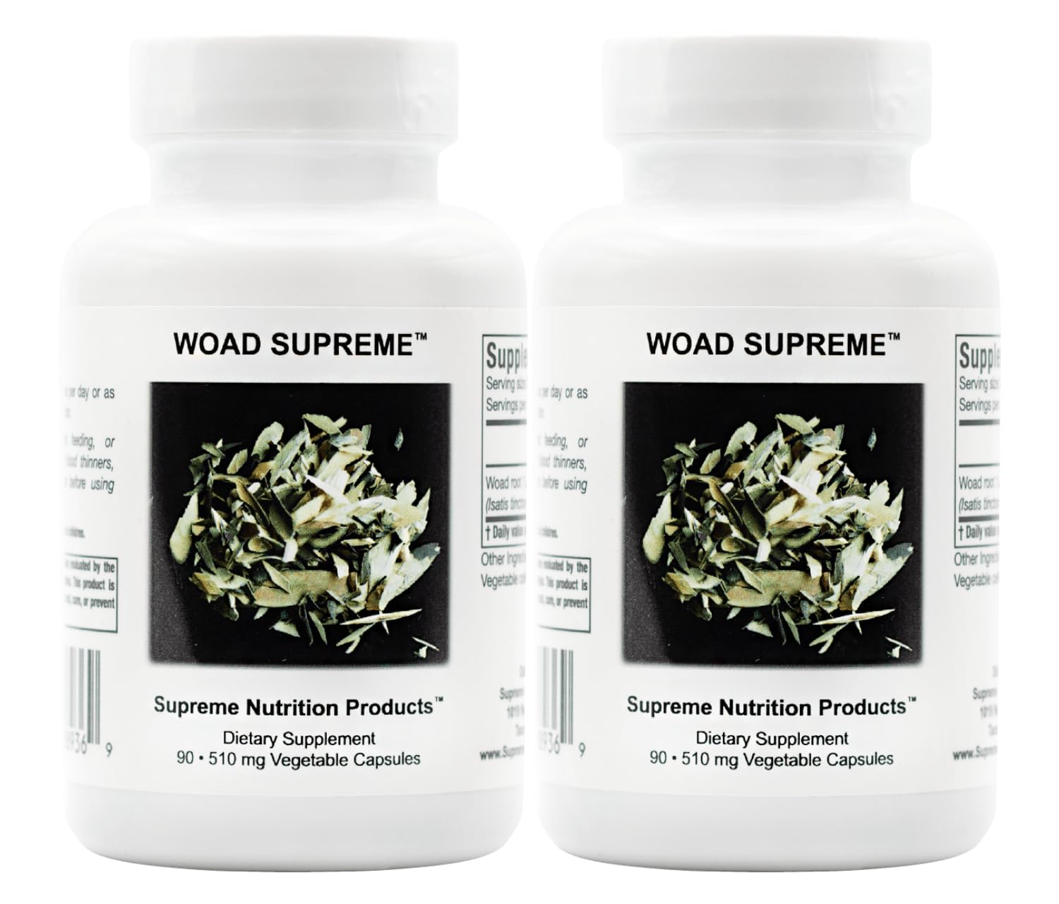 Supremo Nutrición Isatis: frente del bote con cápsulas vegetales para uso diario.