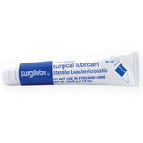Surgilube gel lubricante estéril, tubo de 4.25 oz, para uso clínico seguro.