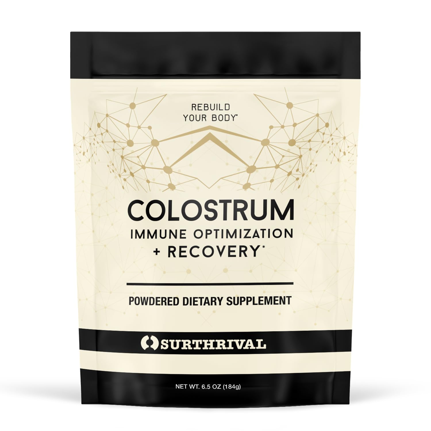 Polvo de Colostro Surthrival: envase de 6,5 onzas, apoyo digestivo diario.
