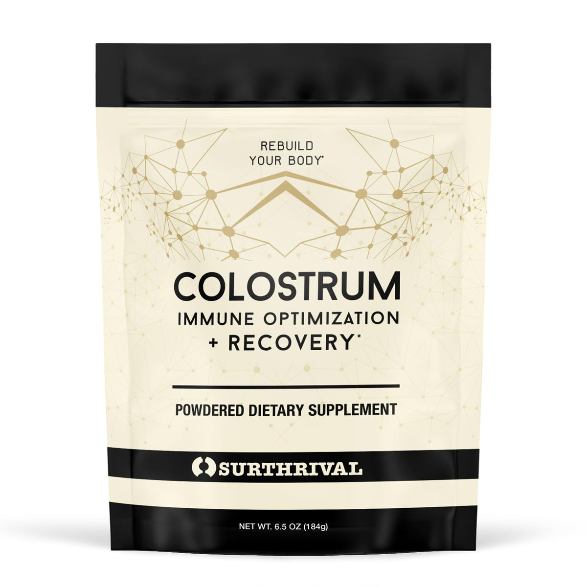 Polvo de Colostro Surthrival: envase de 6,5 onzas, apoyo digestivo diario.
