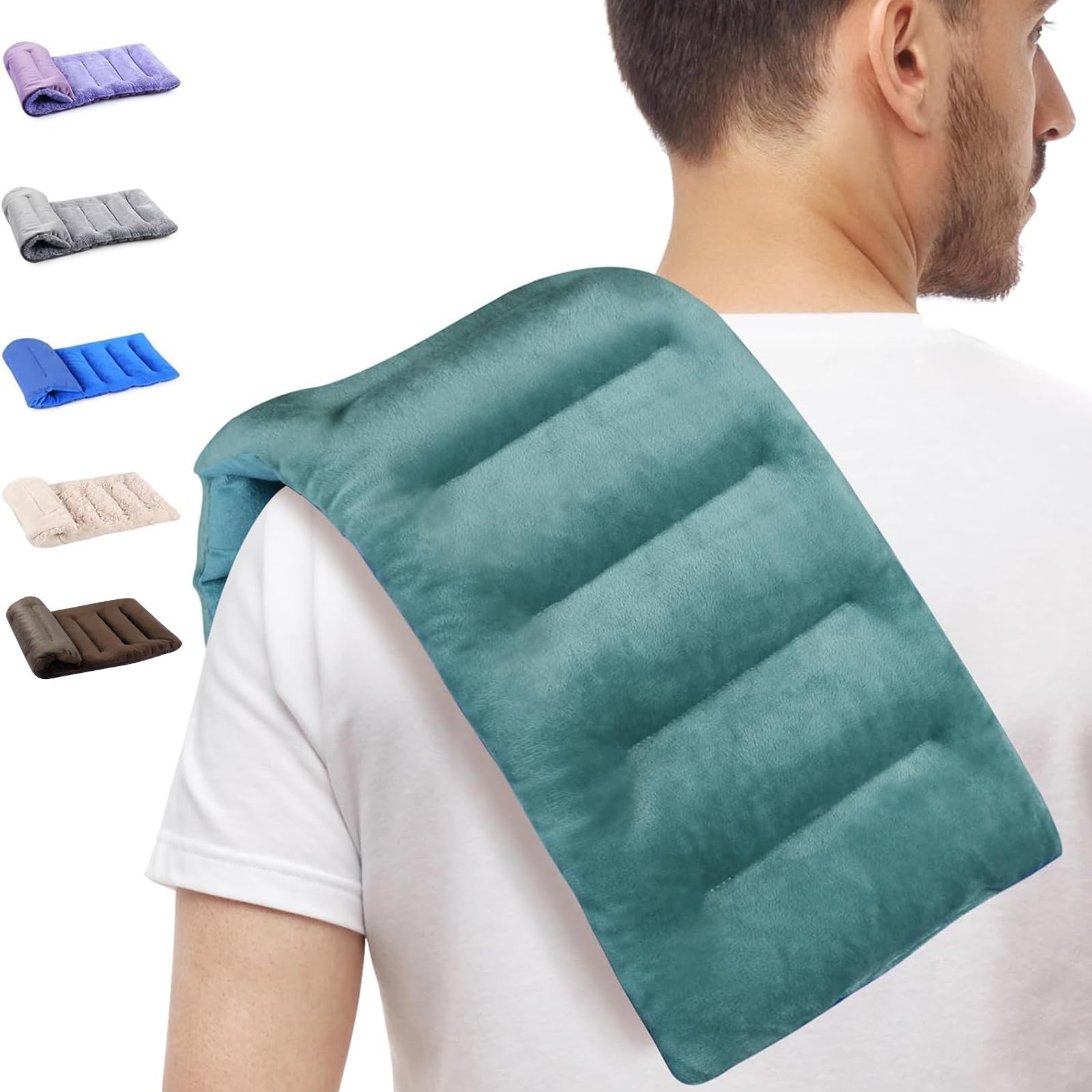 SuzziPad almohadilla caliente apta para microondas para cuello y hombros, promueve relajación y alivio cómodo.
