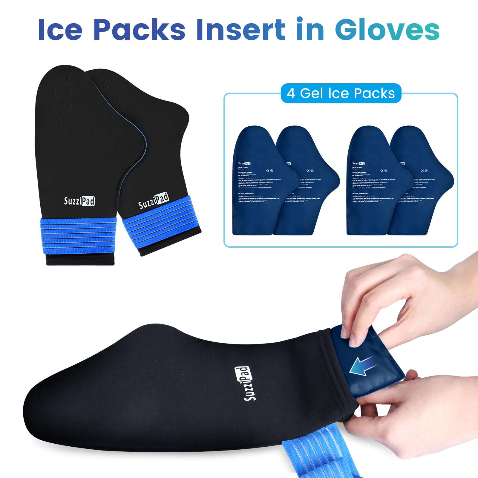 Imagen de SuzziPad: bolsas de gel para pies, 6 unidades, soporte frío para pies.