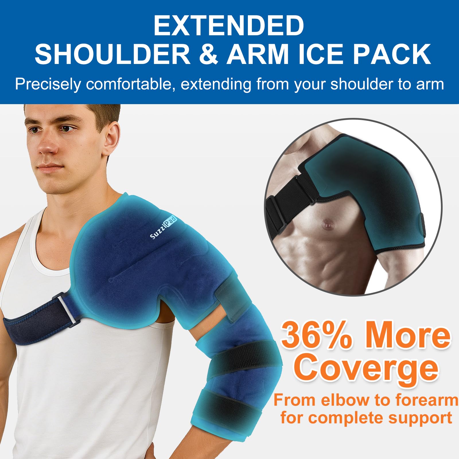 SuzziPad: ajuste para brazo y codo con enfriamiento localizado.